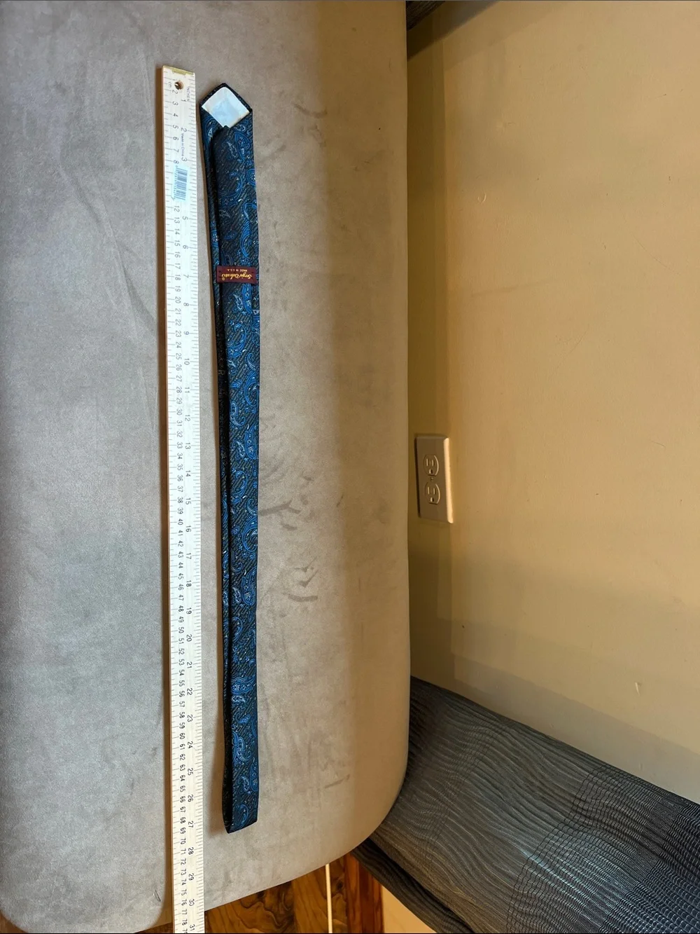 Sergio Valente Teal and Navy Paisley Skinny Tie